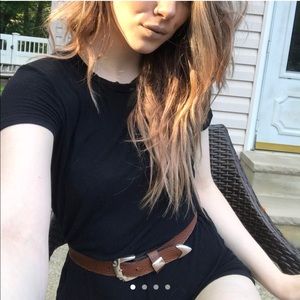 brandy melville black button back romper